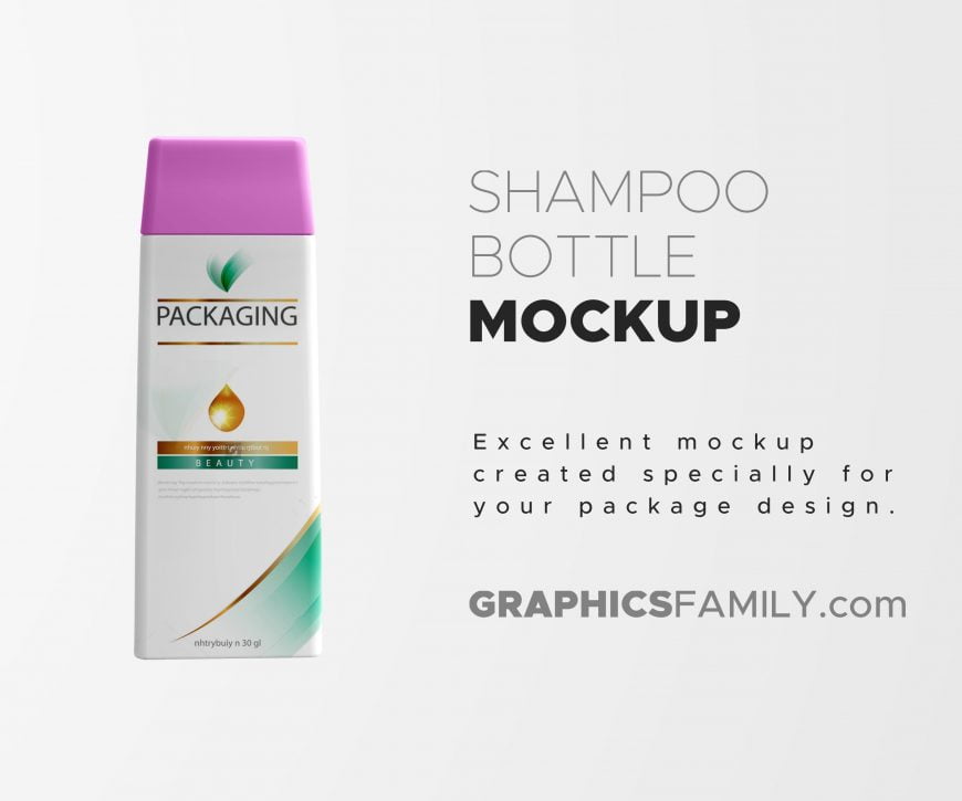 Shampoo Bottle Mockup by GraphicsFamily