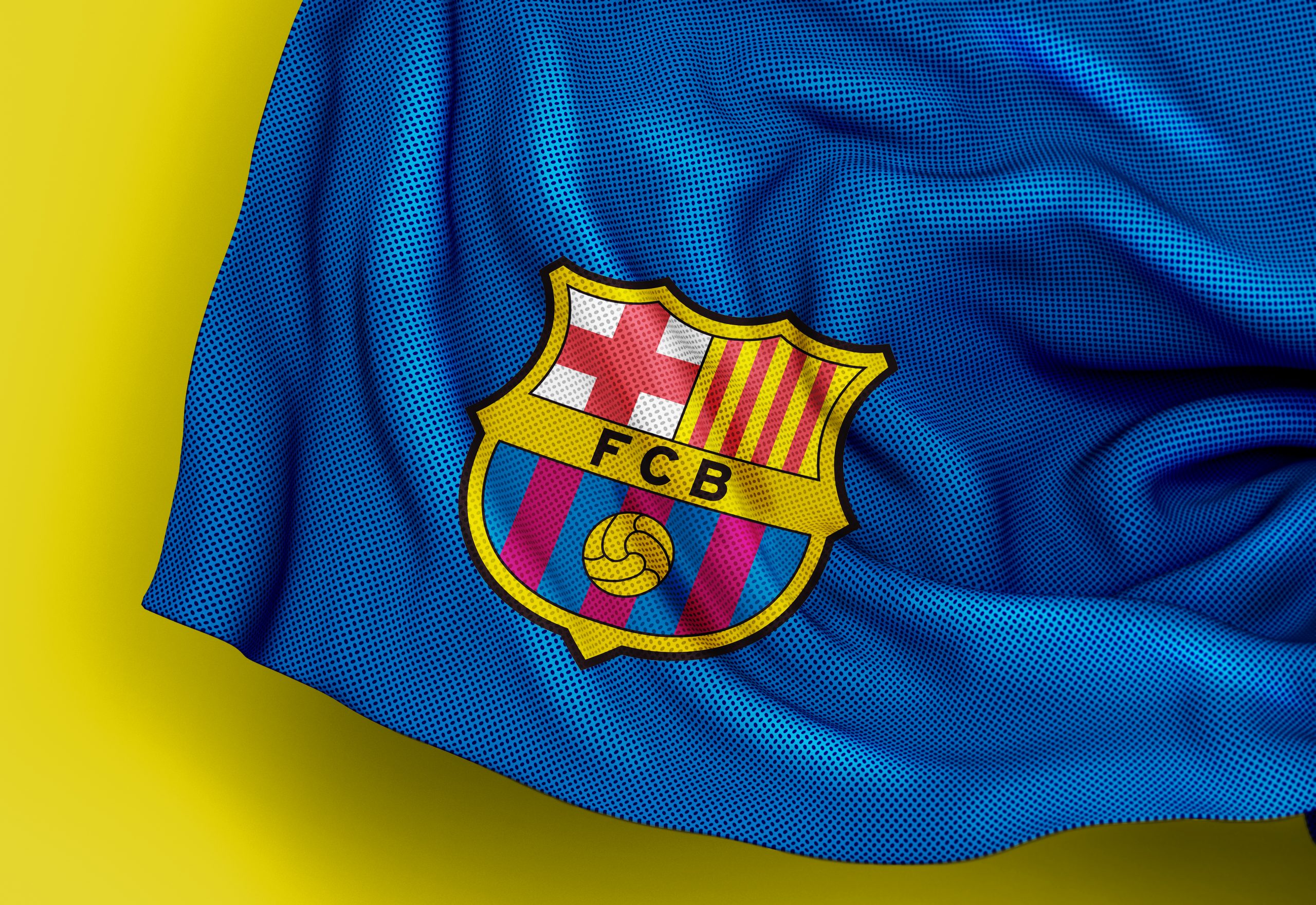 Barcelona Free Jersey Texture Logo Mockup