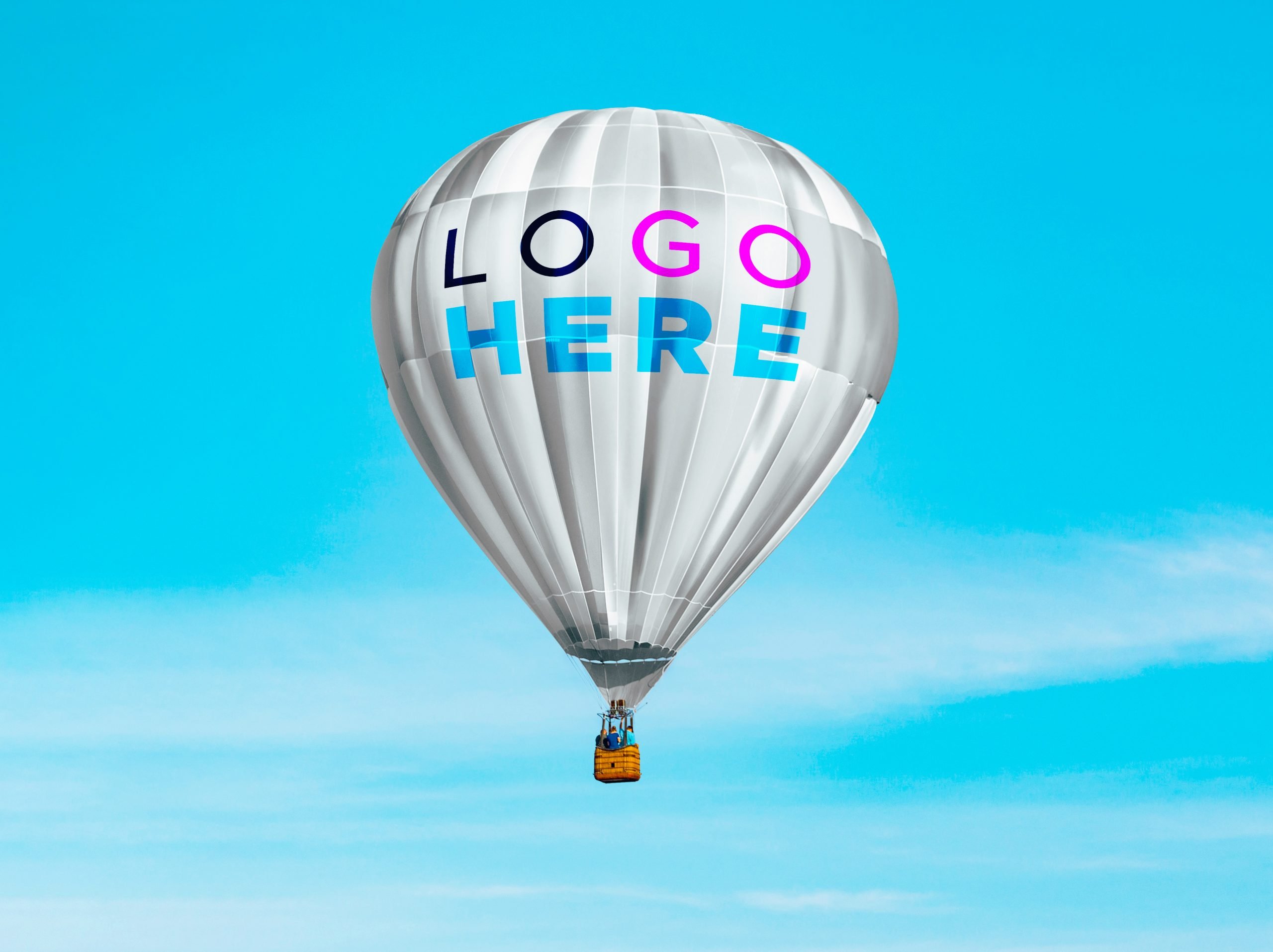 Download Free Hot Air Baloon Logo Mockup Graphicsfamily