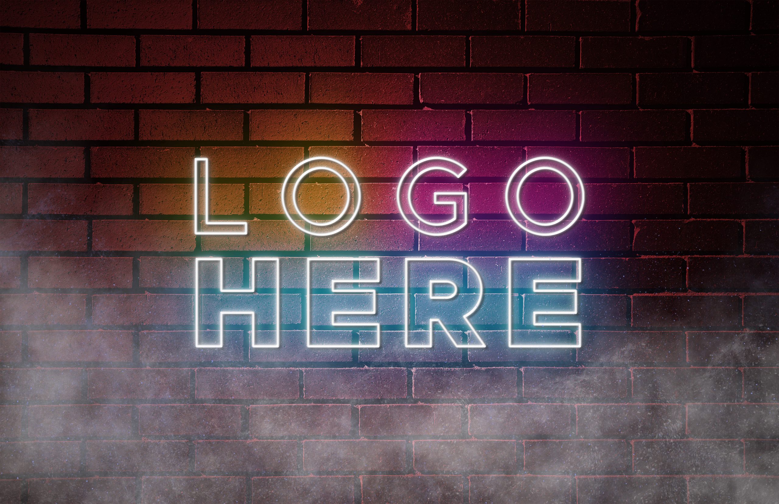 Neon logo mockup free download information