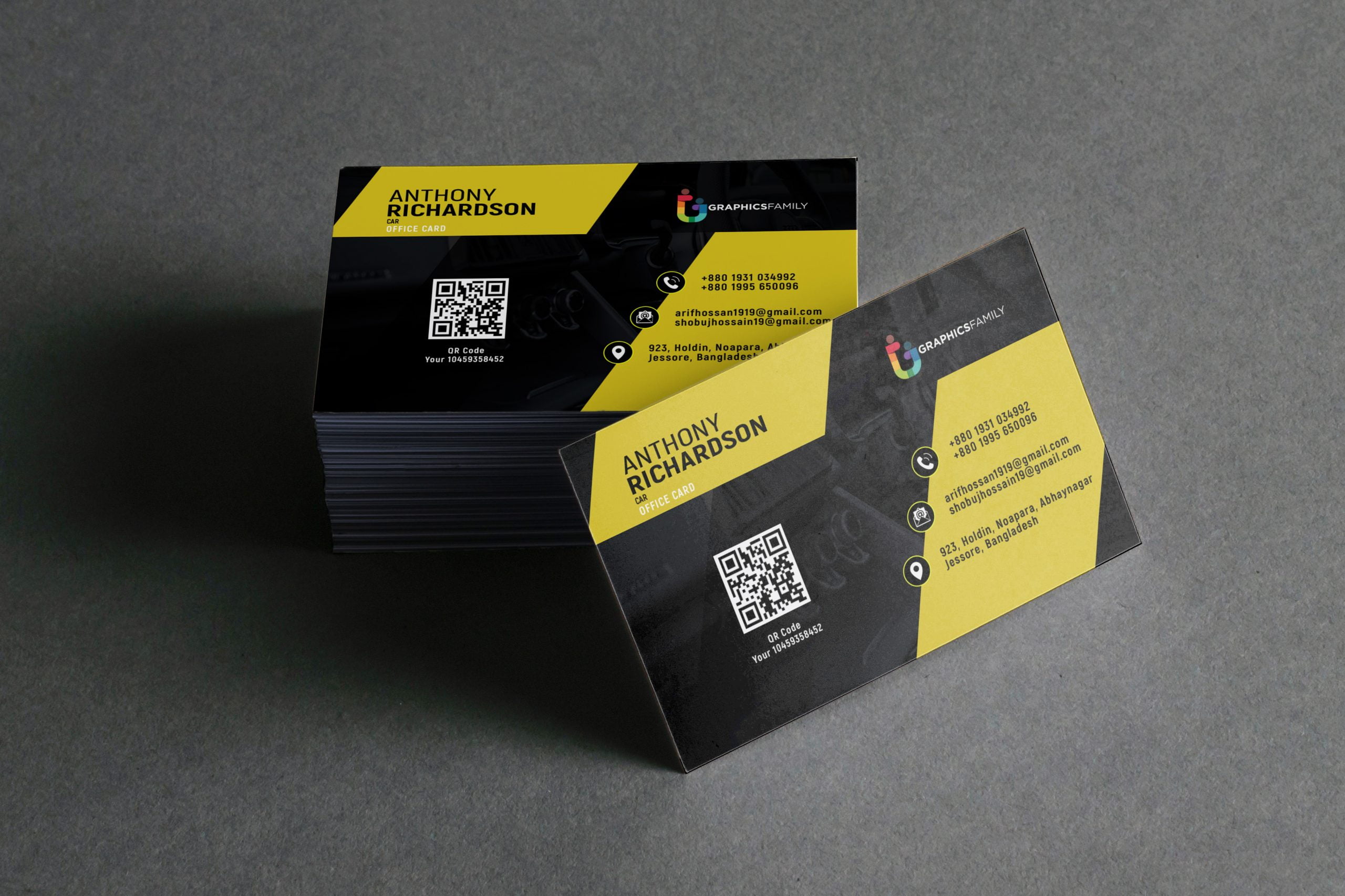 Download Free Business Card Mockup - GraphicsFamily