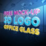 Free Logo Mockup Office Glass 3D