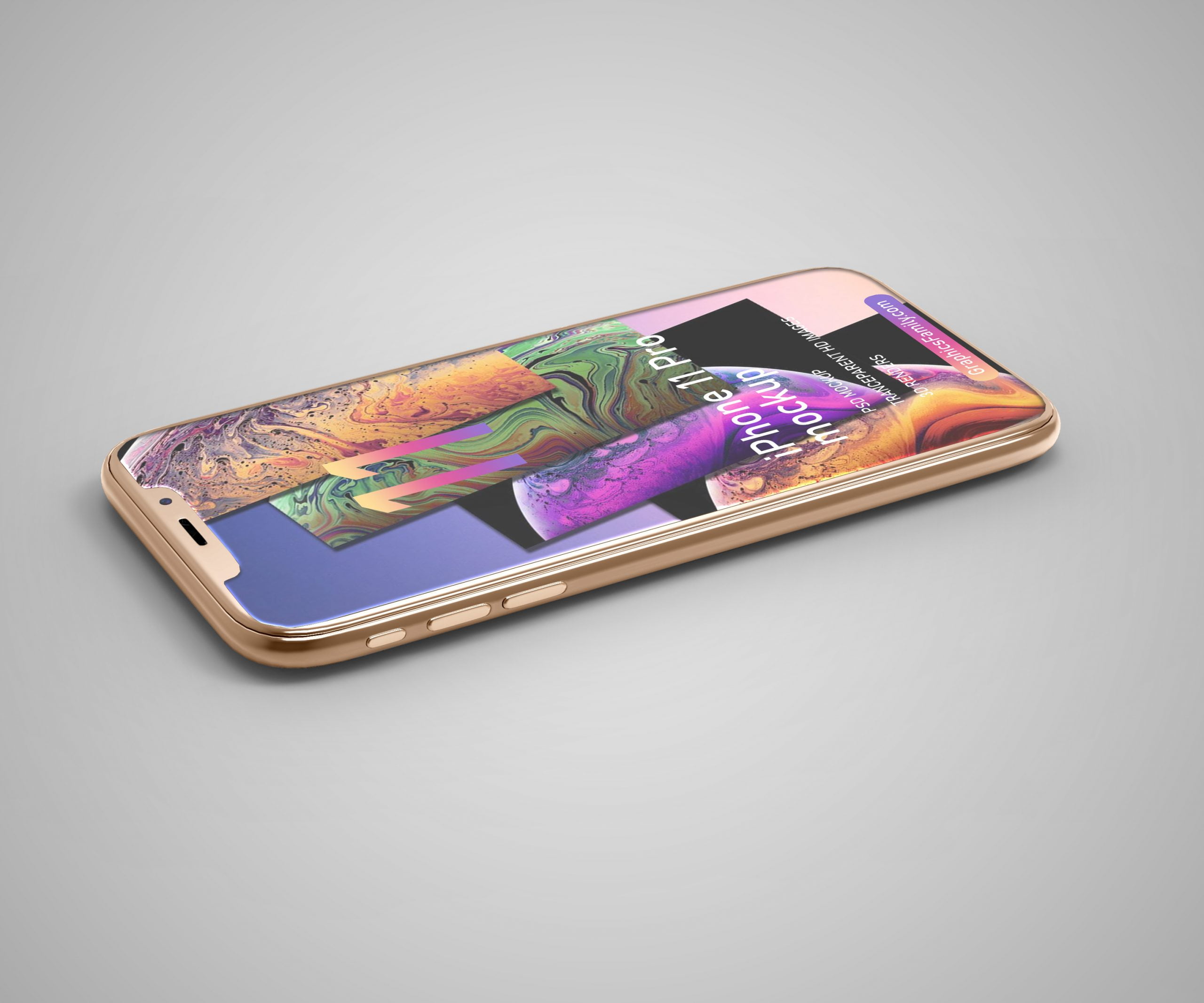 Free iPhone 11 Pro Phone Mockup by GraphicsFamily