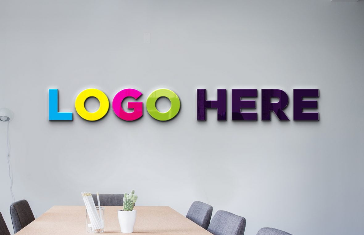 Conference Room Logo Mockup by GraphicsFamily