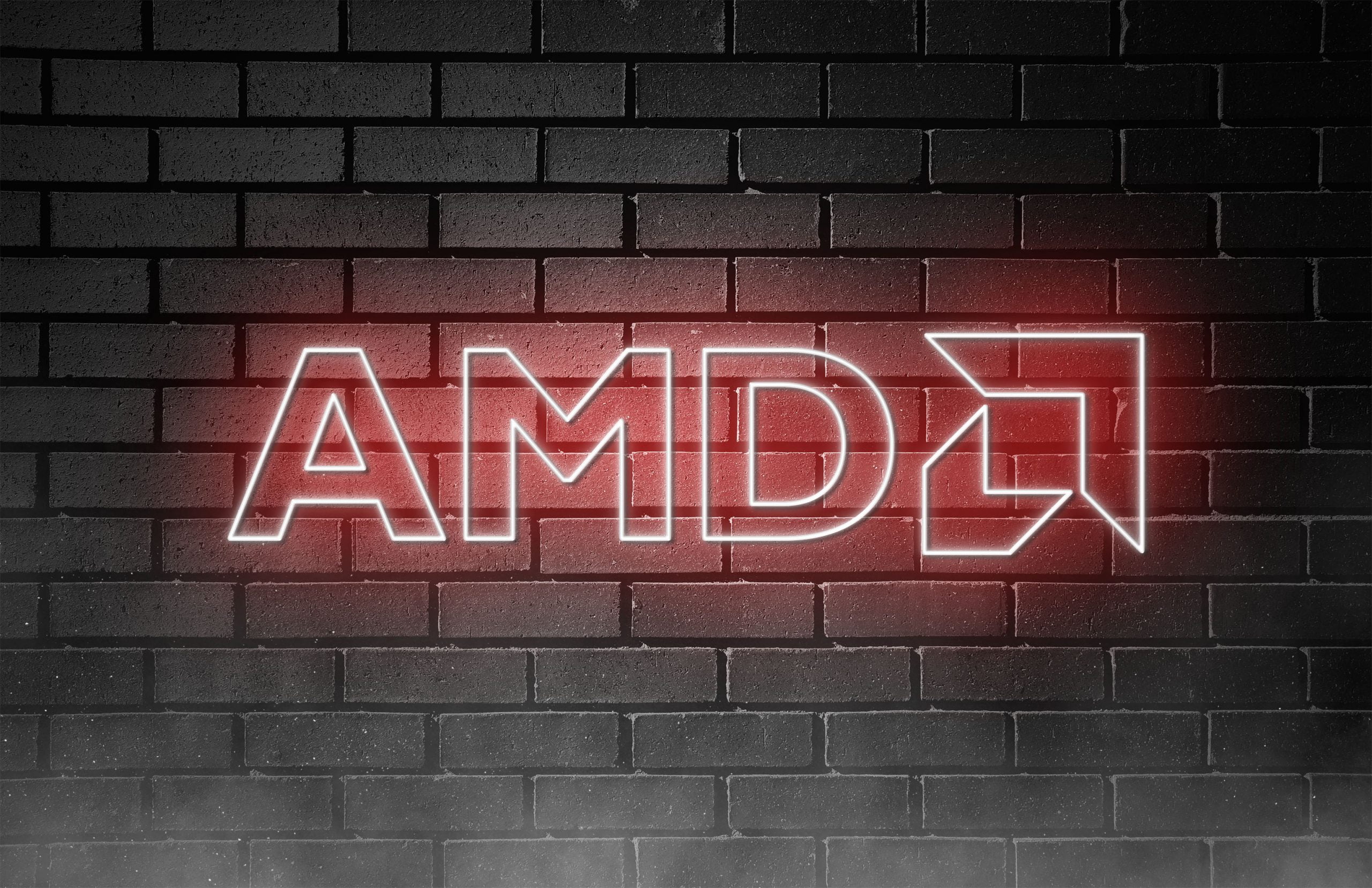 Neon Logo Mockup AMD