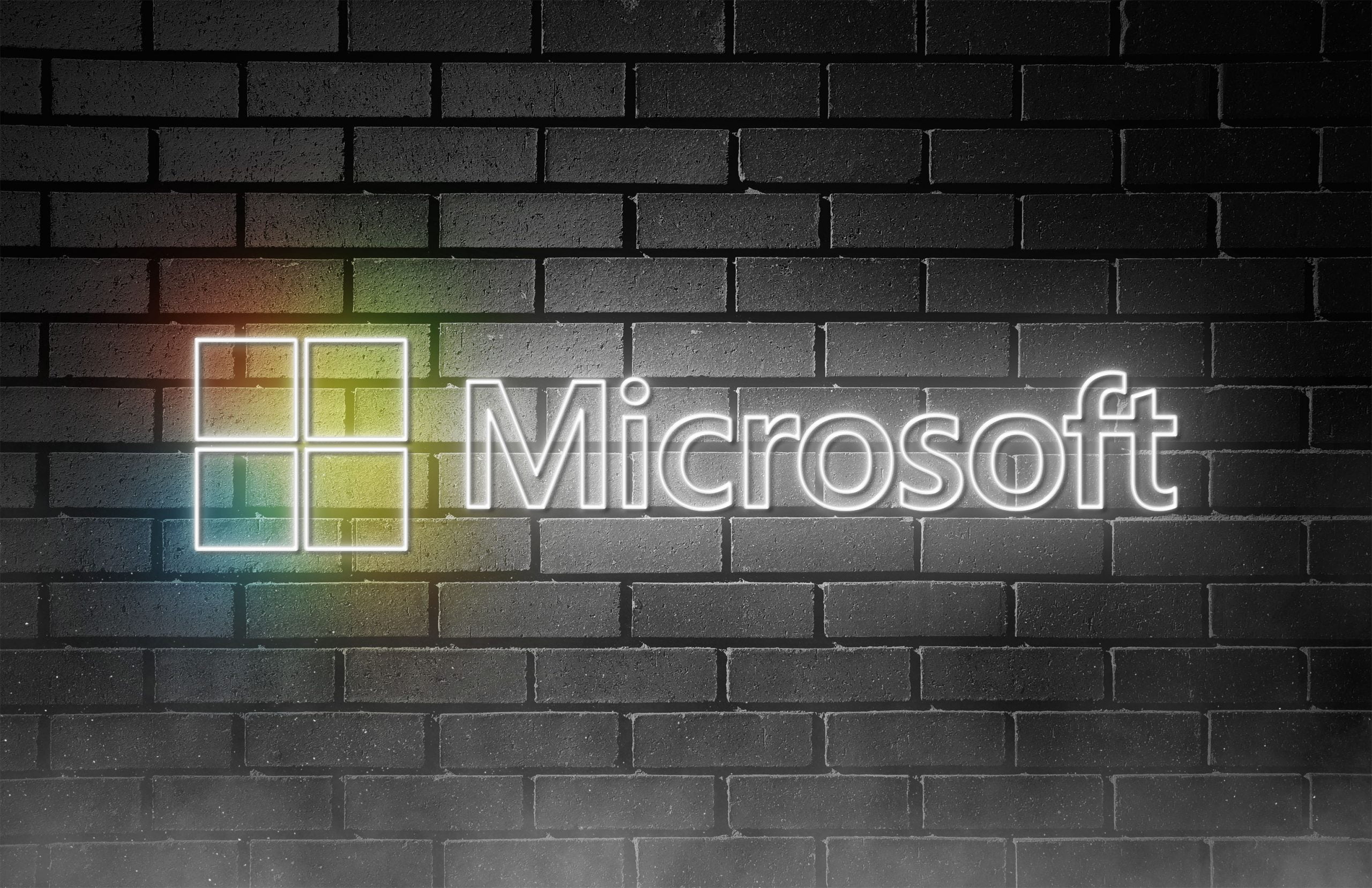 Neon Logo Mockup Microsoft