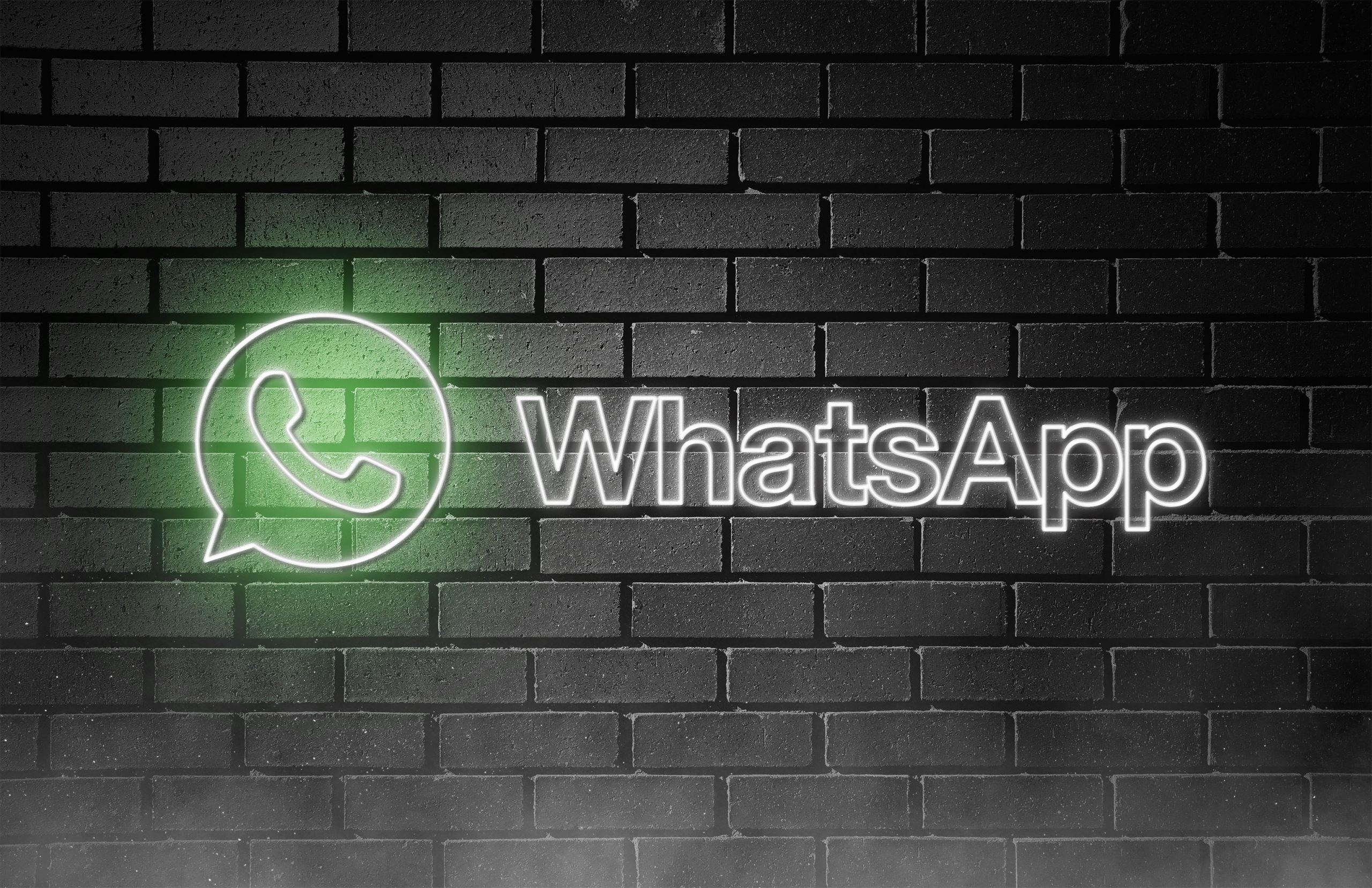 Neon Logo Mockup Whatsapp