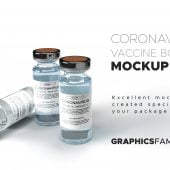 Free Coronavirus Vaccine Bottle Mockup