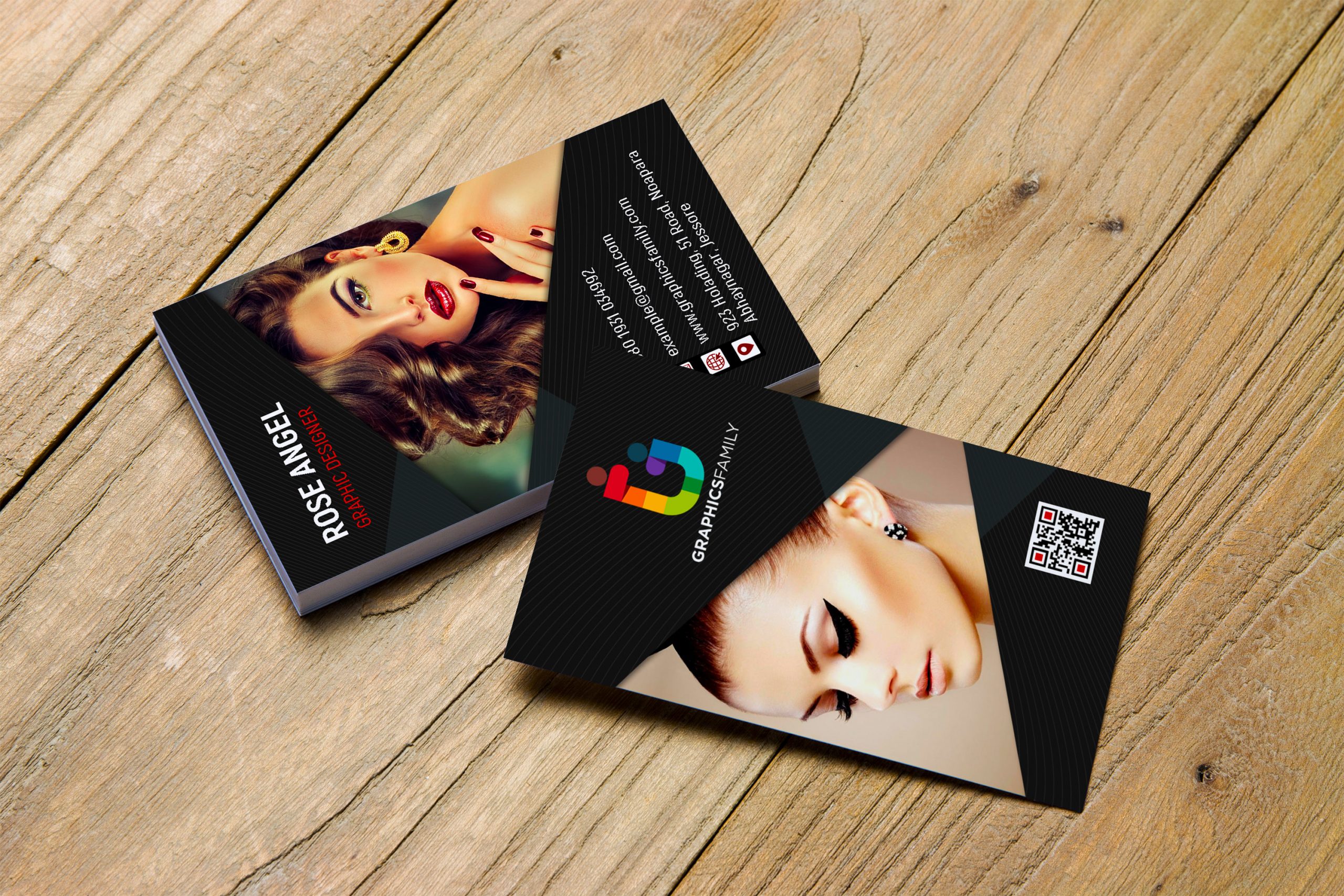 Beauty and Fashion Vertical Business Card Design ...