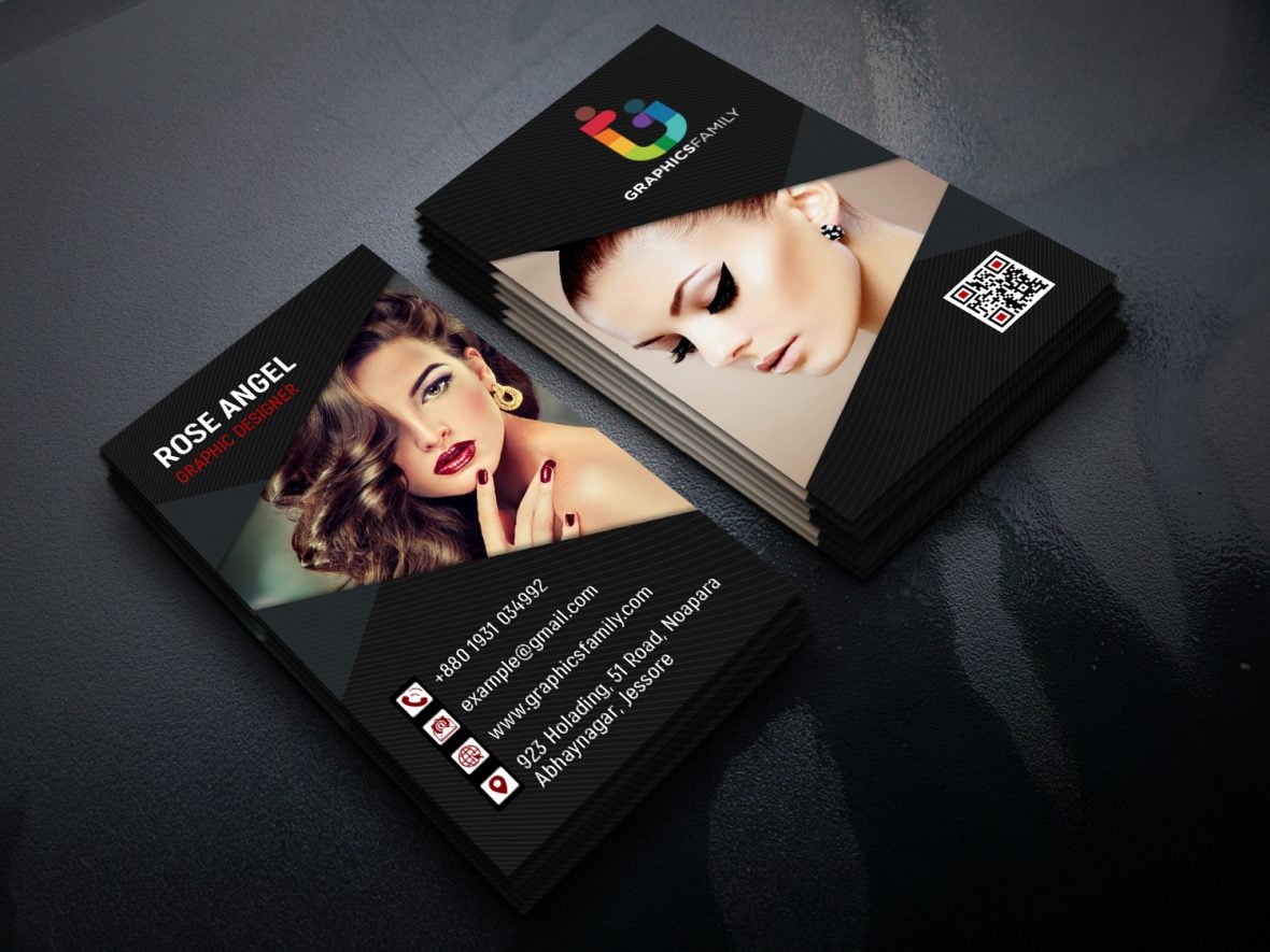 Beauty and Fashion Vertical Business Card Design photoshop Tutorial