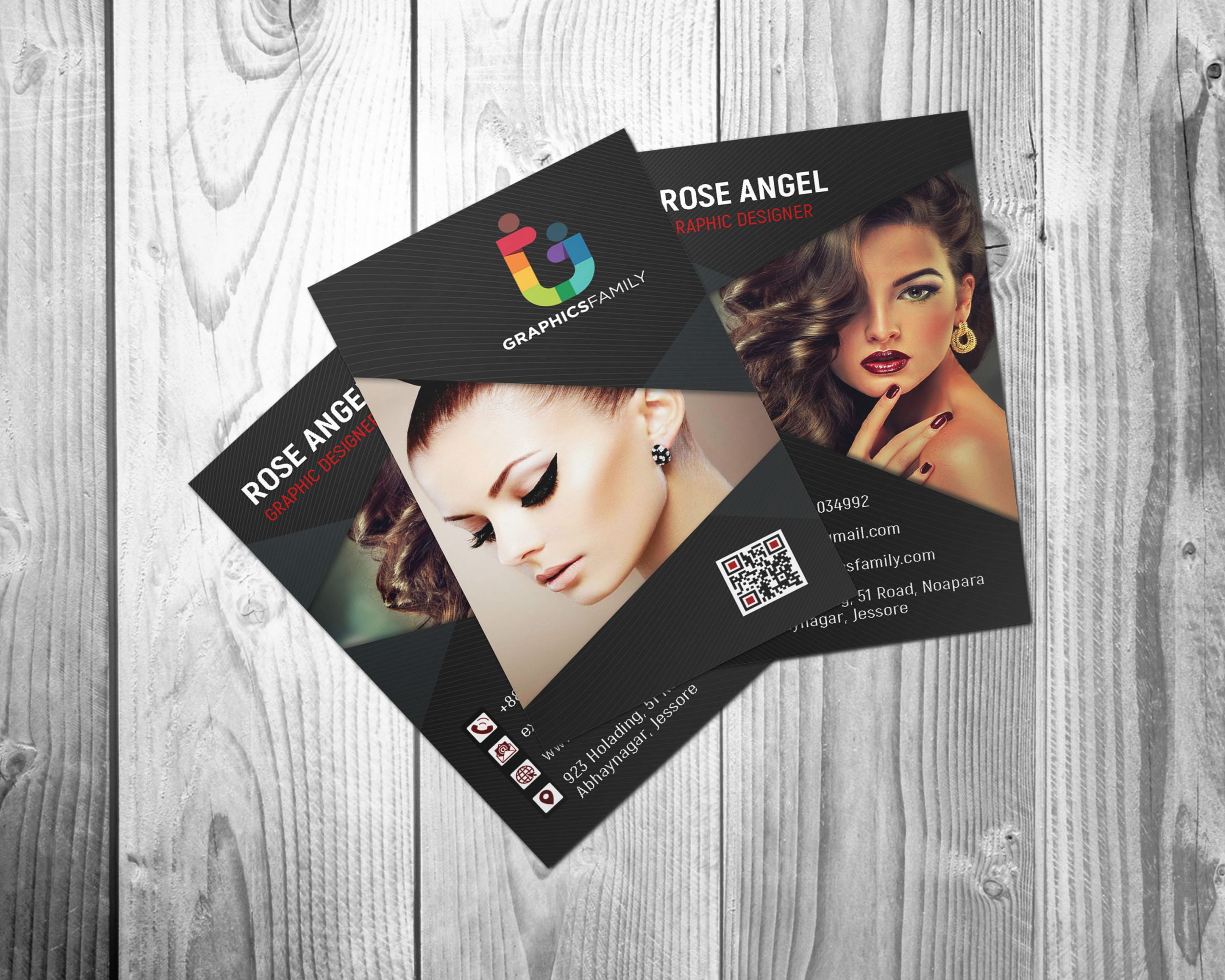 Beauty and Fashion Vertical Business Card Design