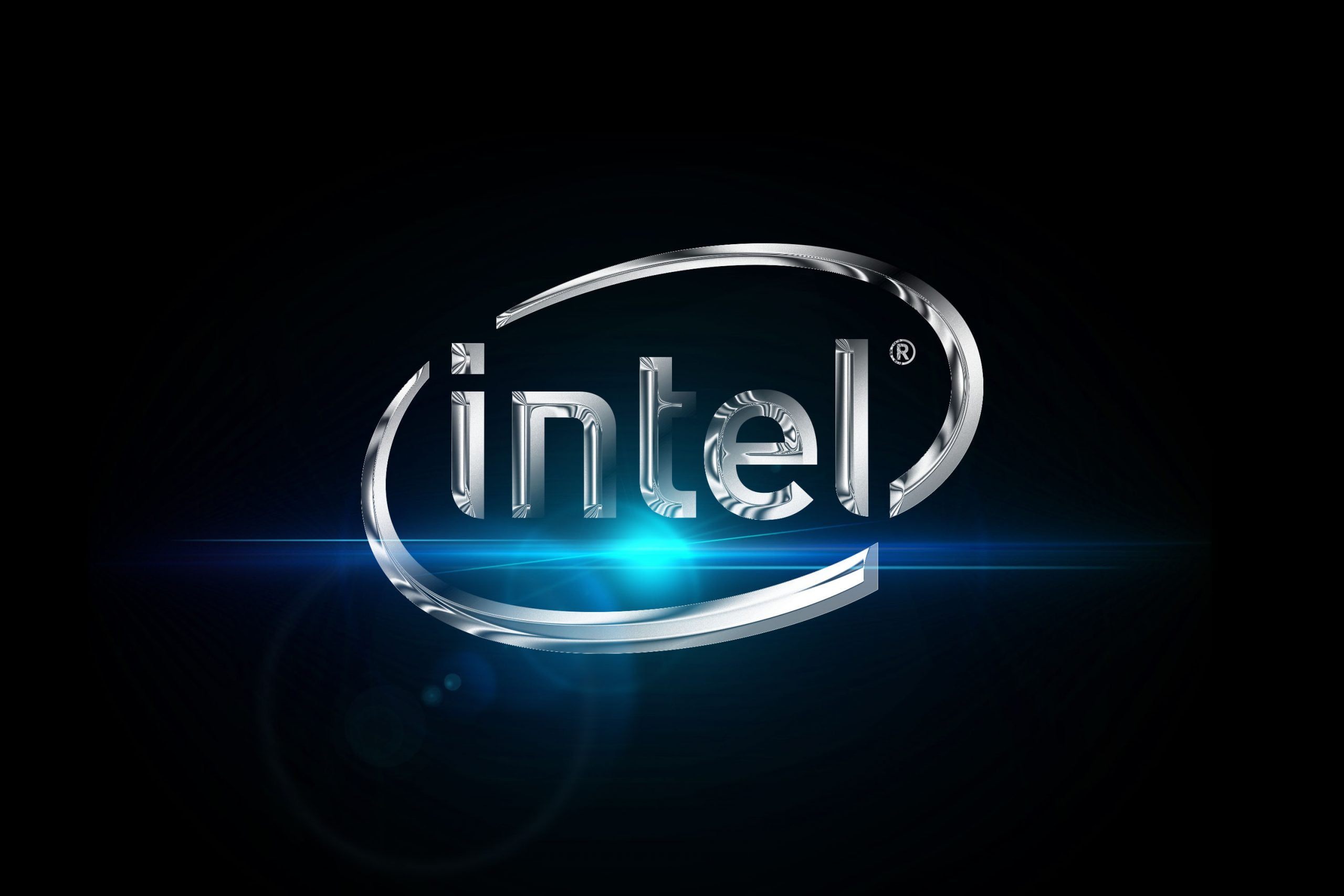 Chrome Effect Logo Mockup Intel