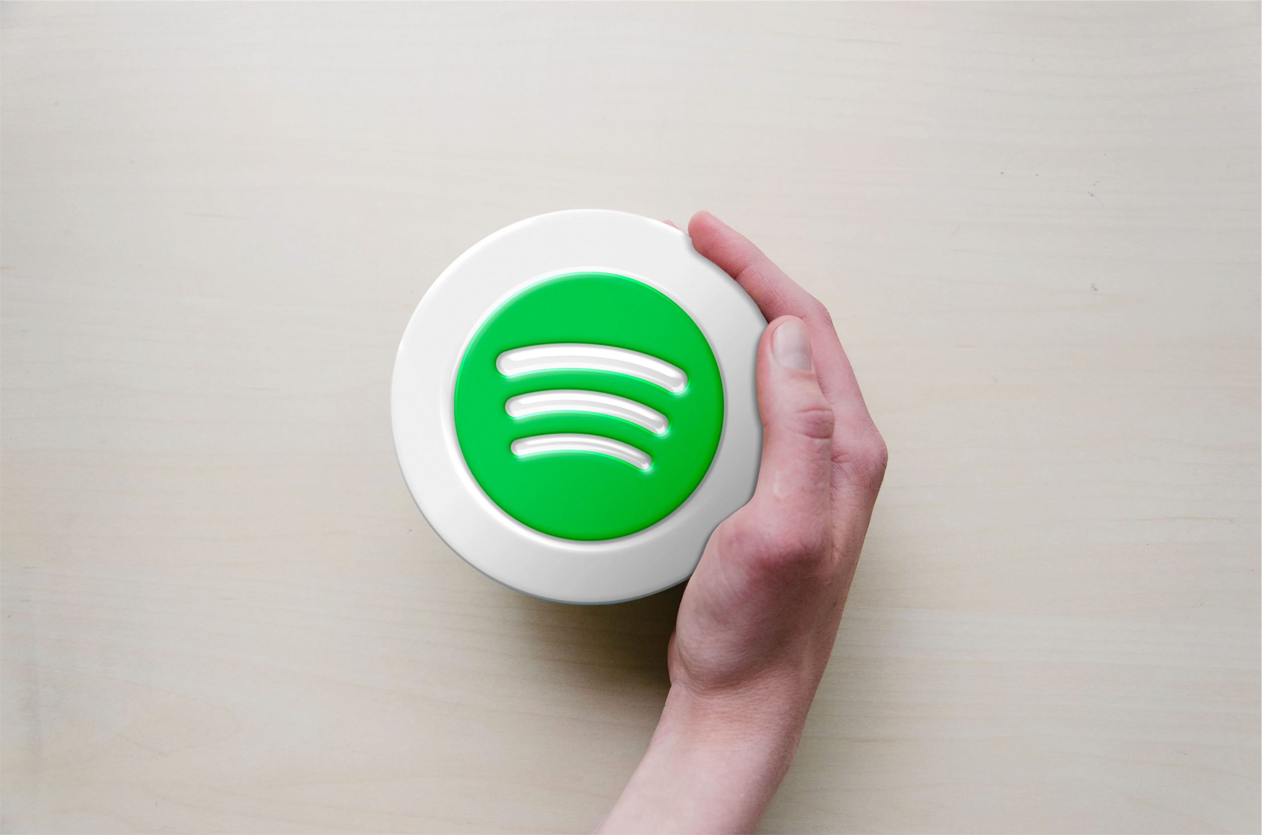 Circle with Hand Logo Mockup Spotify