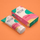 Cosmetic Tube & Box Mockup