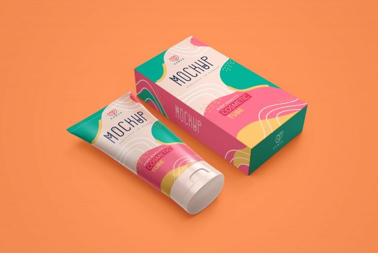 Download Cosmetic Tube & Box Mockup