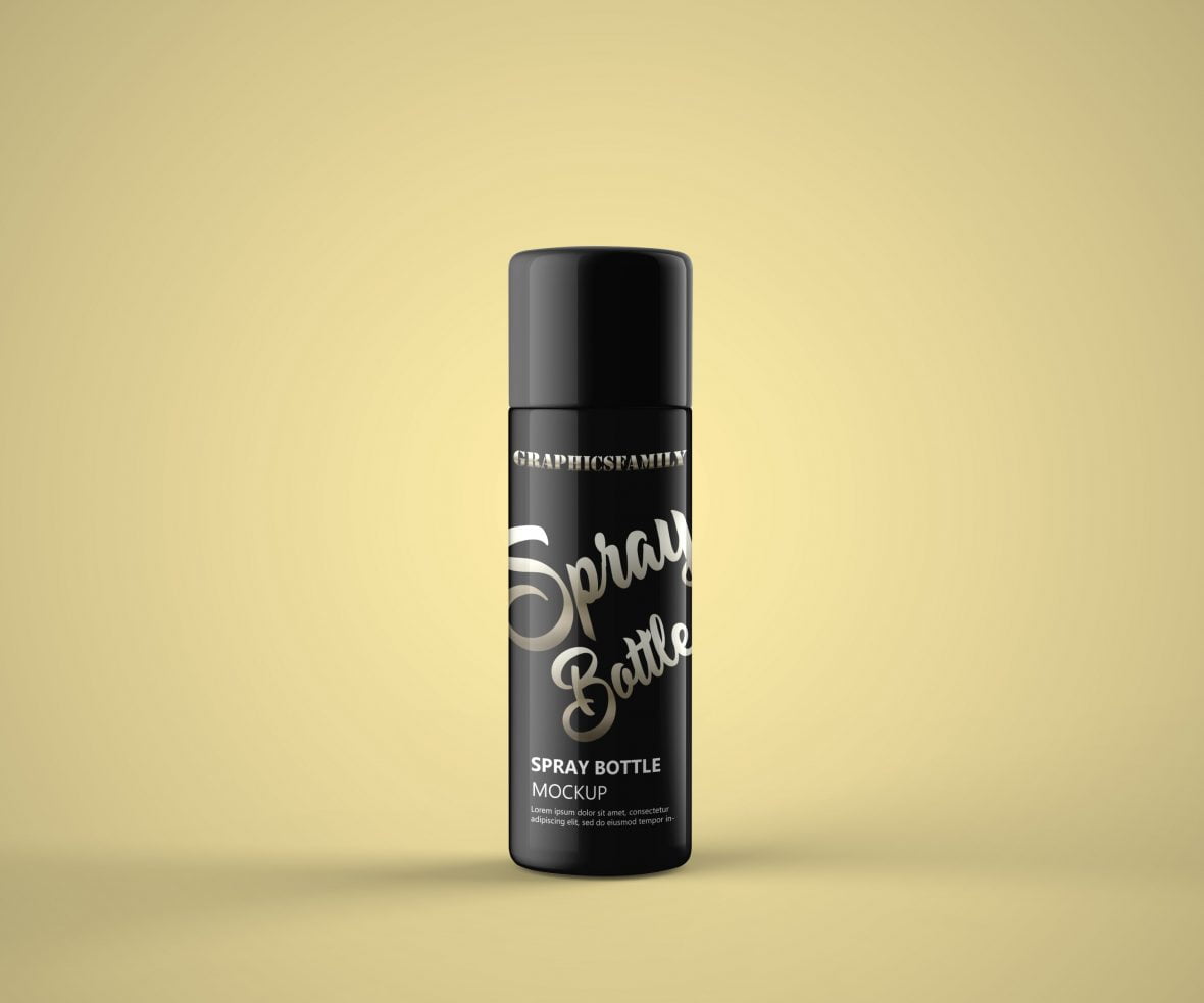 Deodorant Spray Mockup by GraphicsFamily