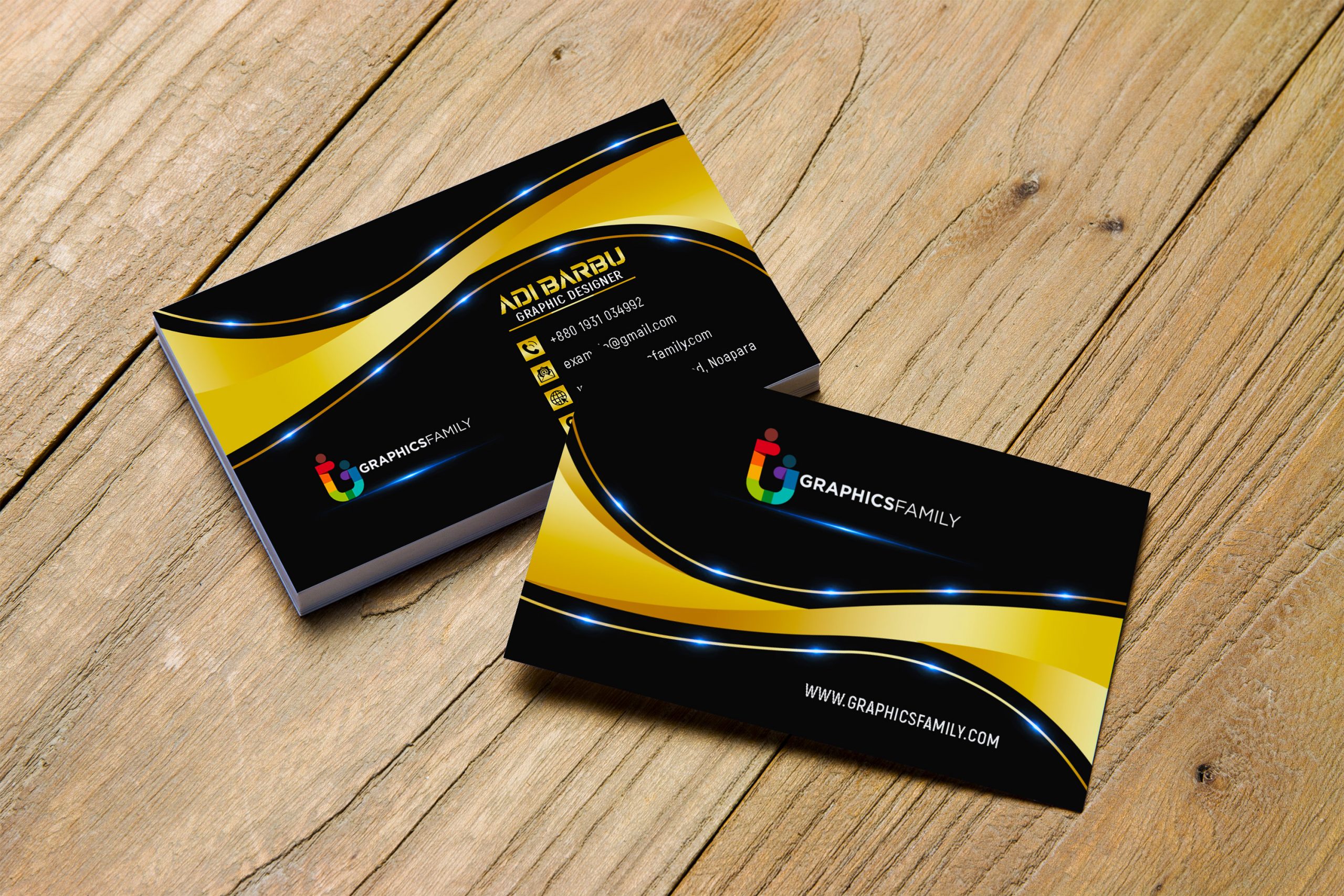 Free Download Elegant Dark Gold Business Card Design