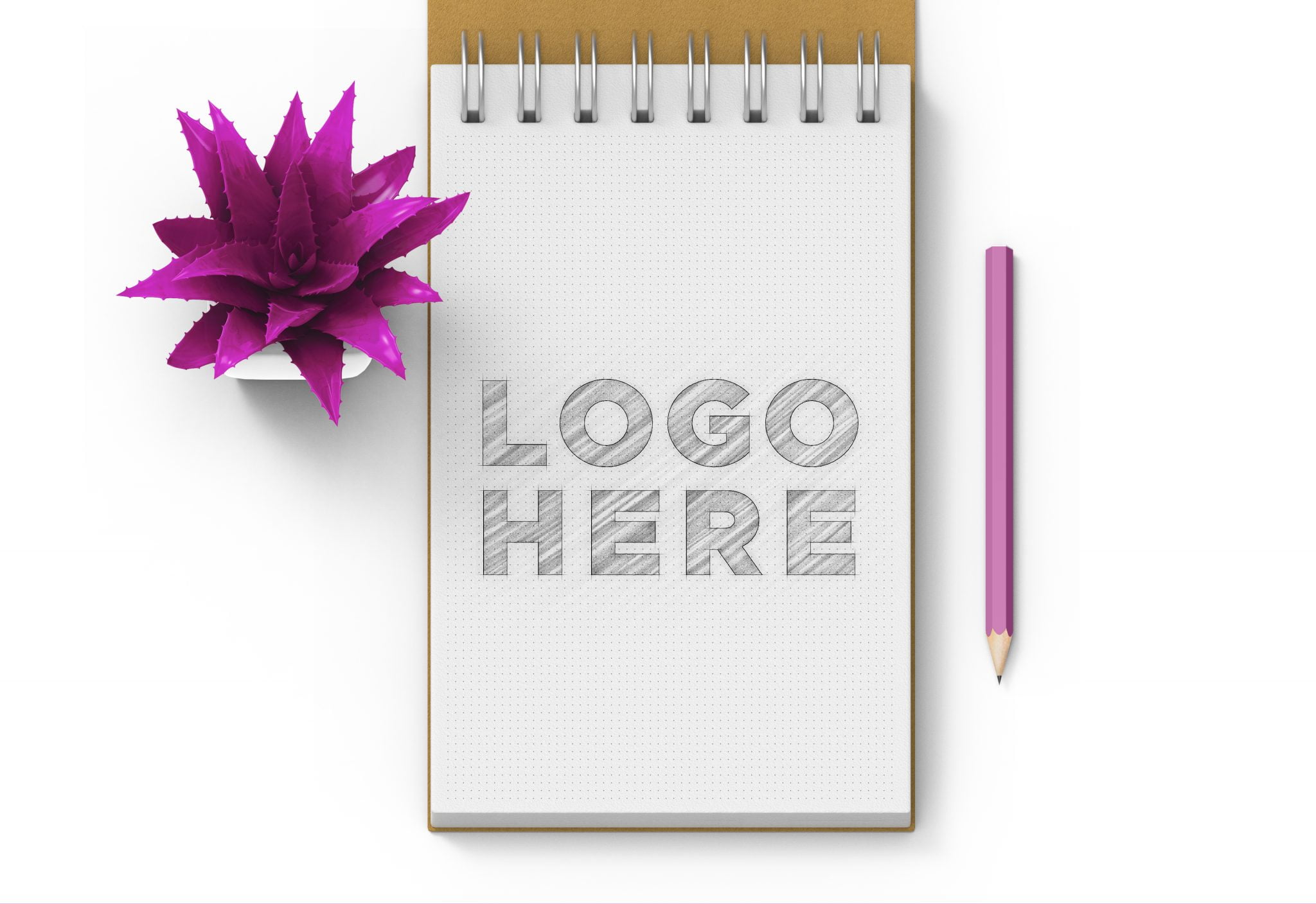Free Dotted Sketchbook Logo Mockup GraphicsFamily