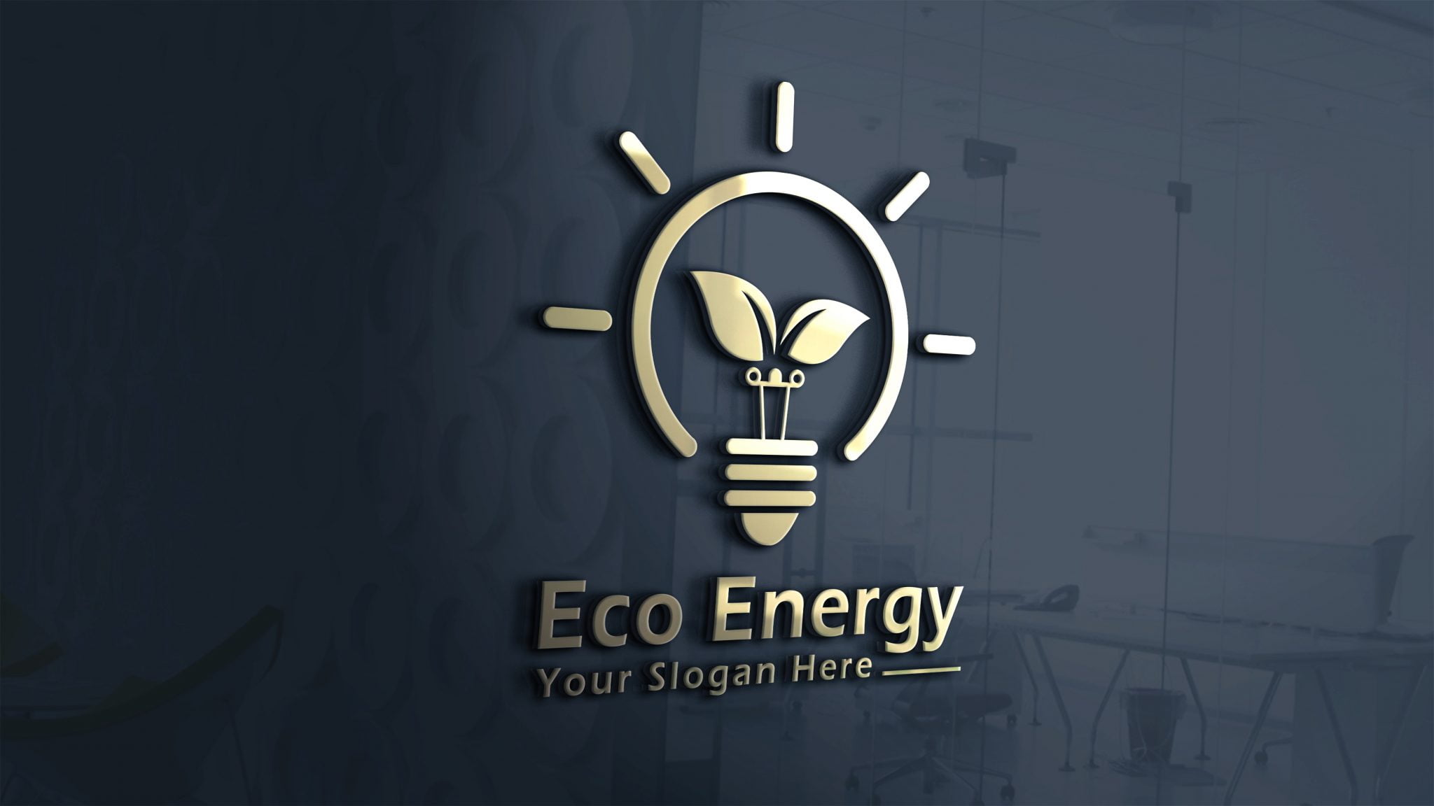 Eco Energy Light Bulb with Leaves Logo Design – GraphicsFamily