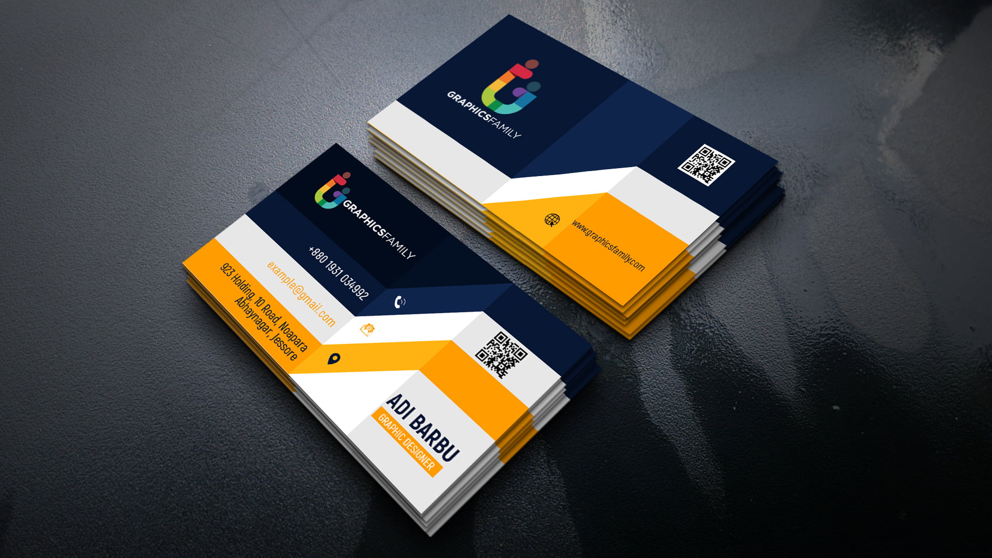 Elegant Realistic 3D Business Card Design GraphicsFamily