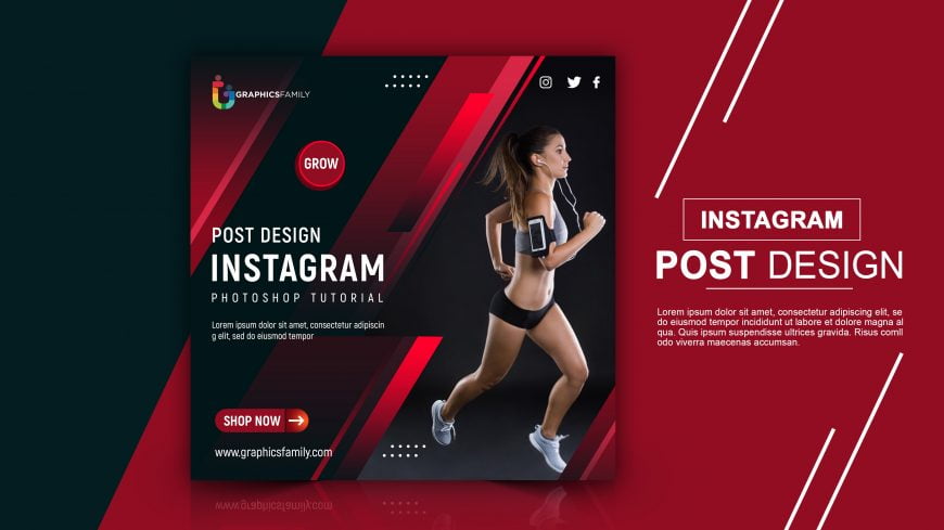 Fitness Personal Trainer Instagram Post Design PSD