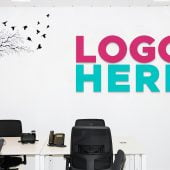 Office Work Area Logo Mockup