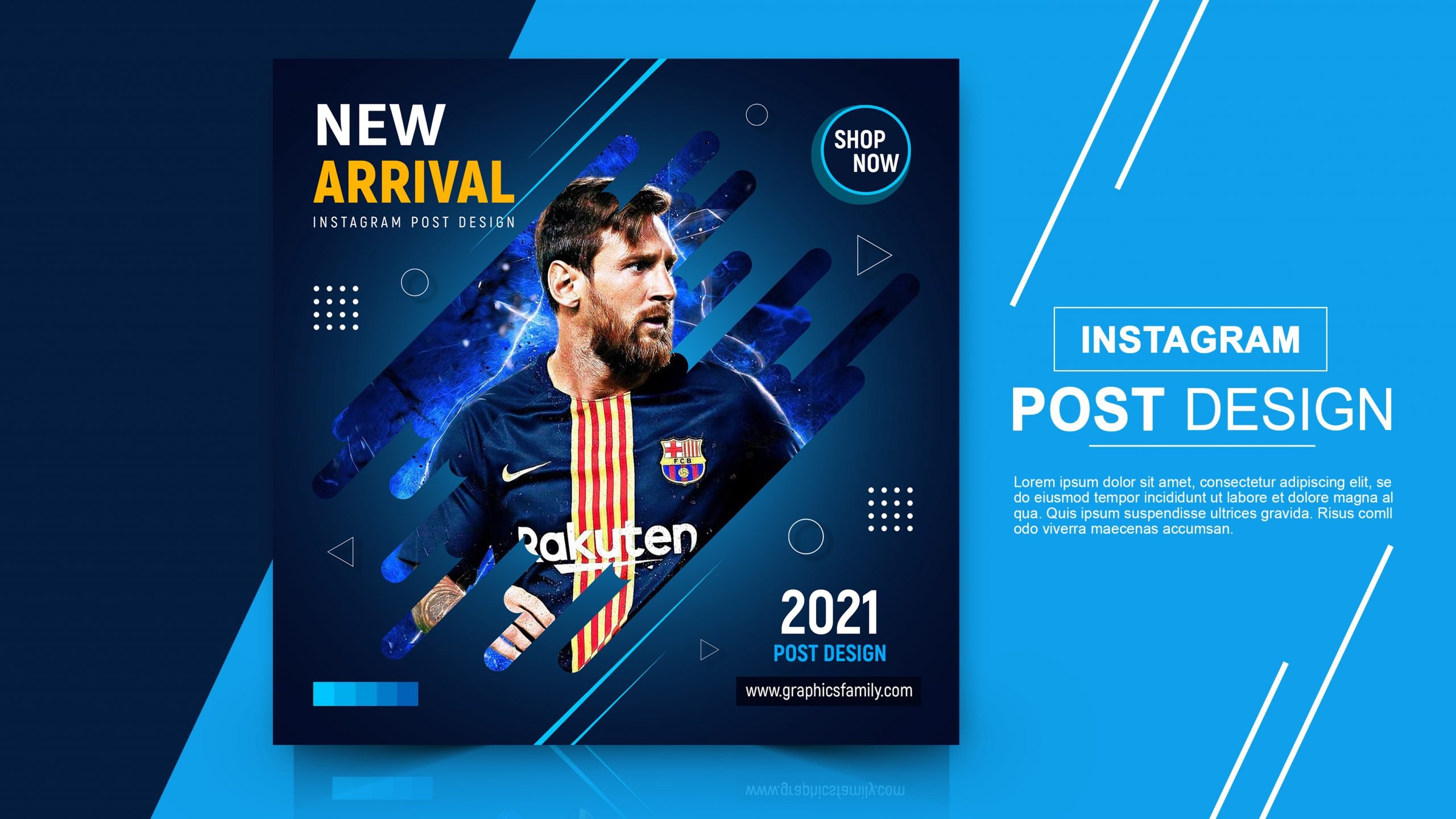 Sports ECommerce Instagram Post Design PSD GraphicsFamily