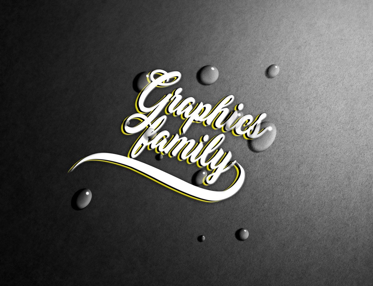 Free Embossed Logo Mockup with Water Drops - GraphicsFamily