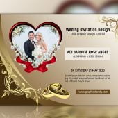 Free Golden Wedding Invitation Photoshop Template