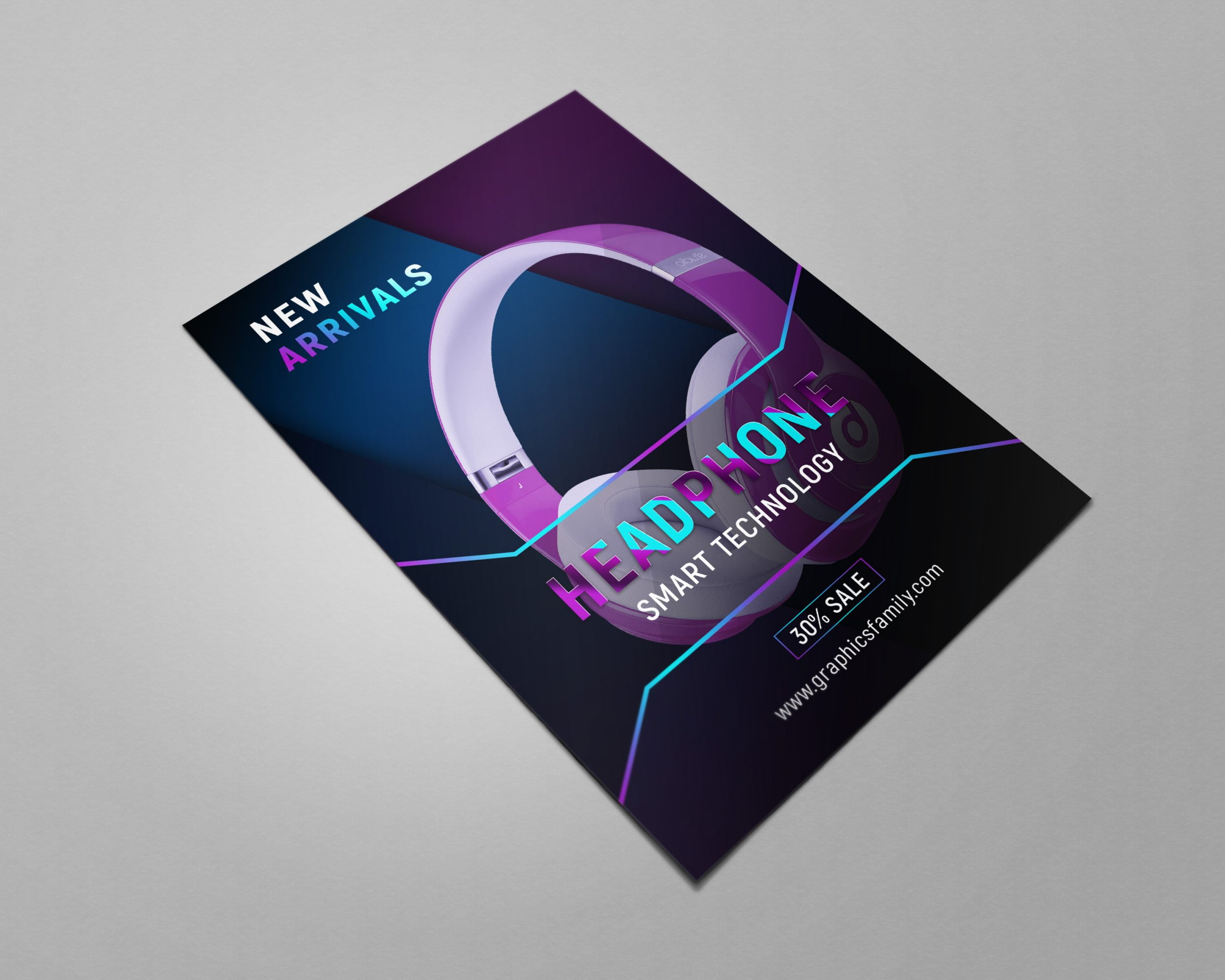 Free Headphones Flyer Design Template