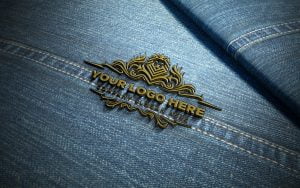 Metal Badge on Jeans Logo Mockup – GraphicsFamily