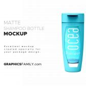 Matte Shampoo Bottle with Flip-Top Cap Mockup