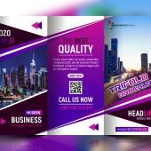 Free Modern Business Trifold Brochure PSD Template