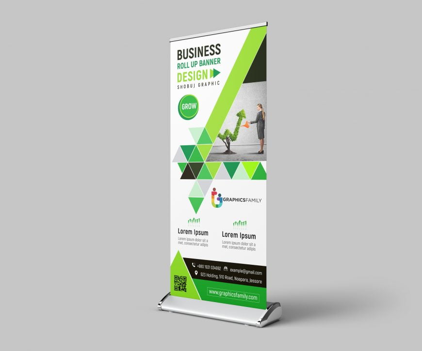 Modern Professional Business Roll Up Banner Design – GraphicsFamily