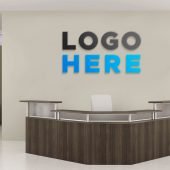 Office Front Desk Logo Mockup