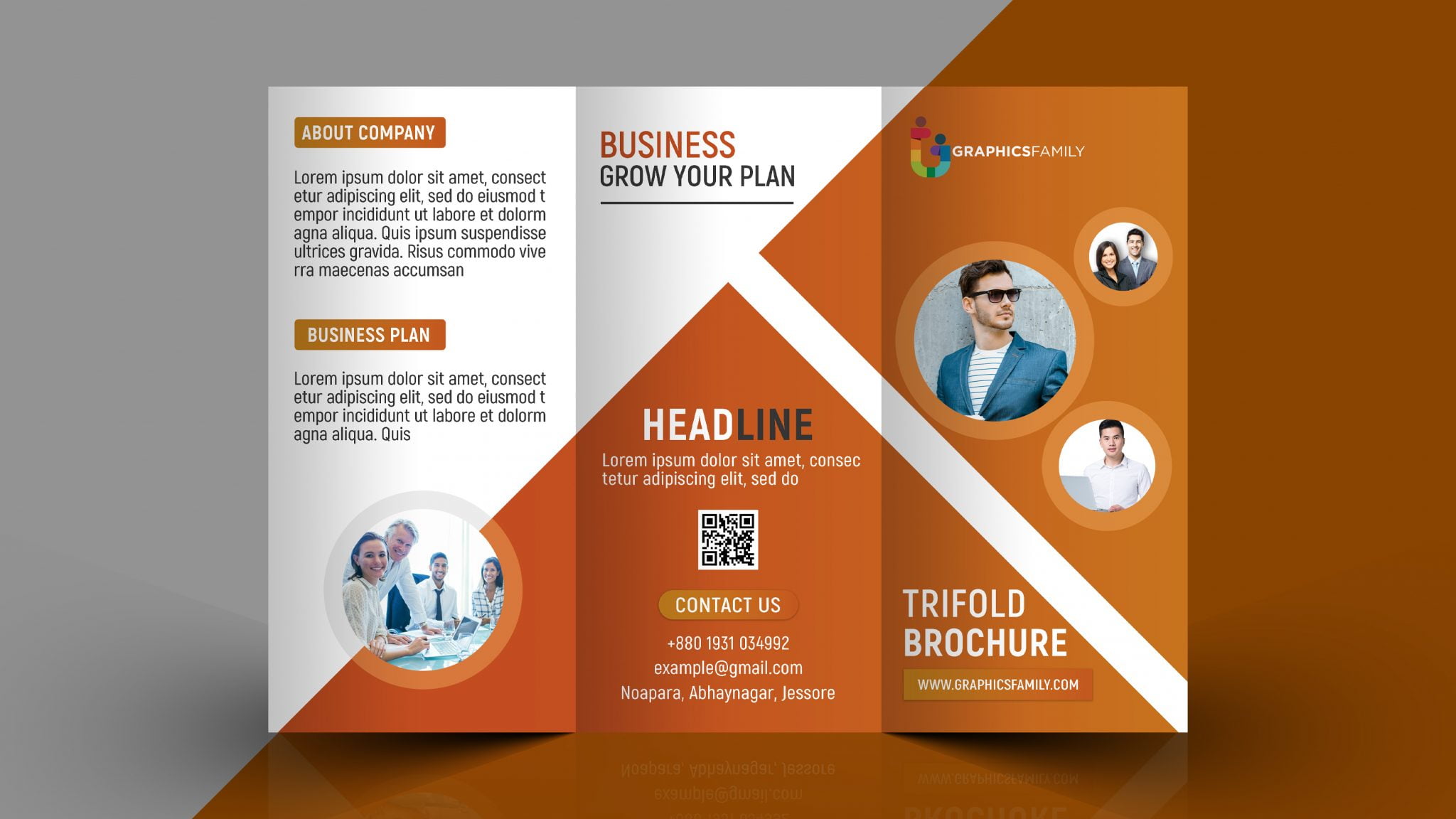 Professional Tri Fold Brochure Template GraphicsFamily