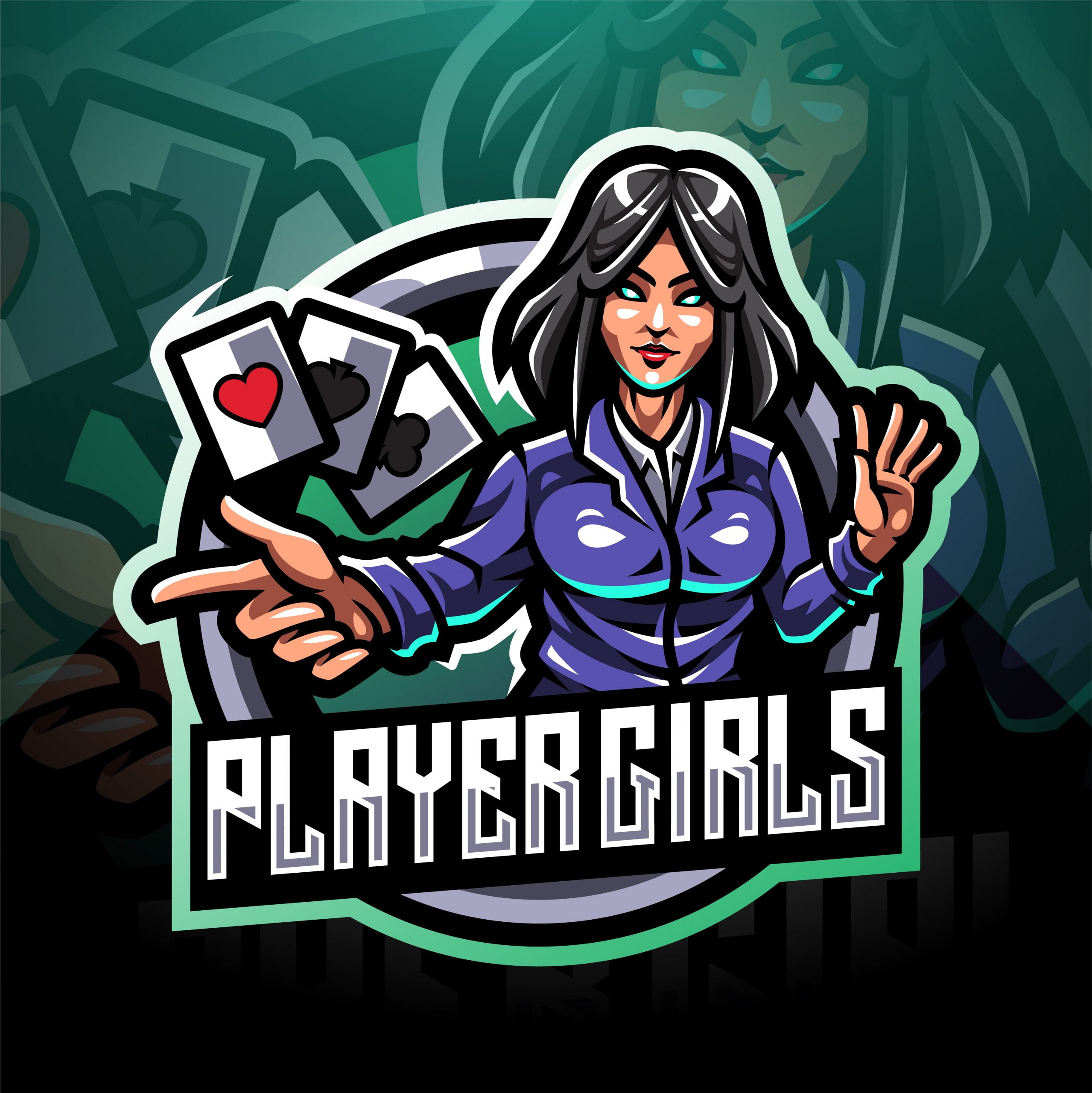 Girls Players Esports Mascot Logo Graphicsfamily