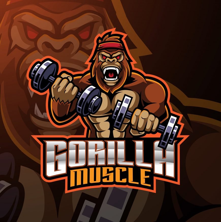 Gorilla Muscle Mascot Logo
