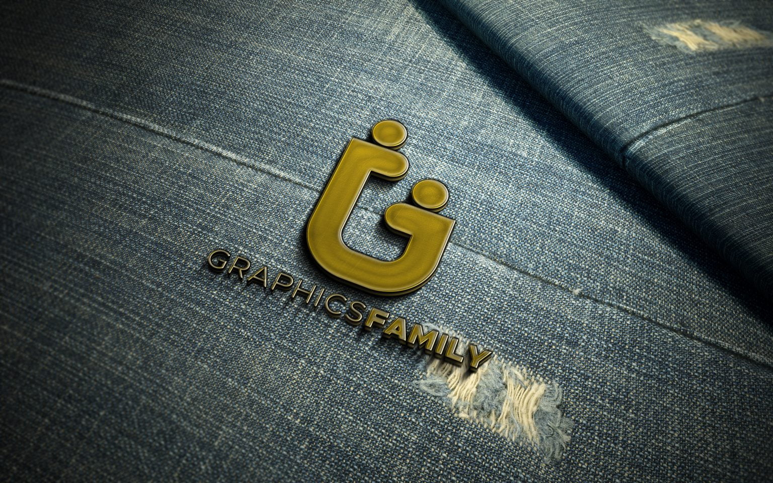 Metal Badge on Jeans Logo Mockup – GraphicsFamily