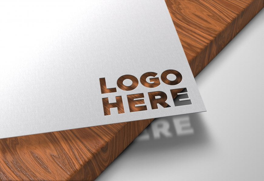 Paper Cutout on Wood Logo Mockup – GraphicsFamily