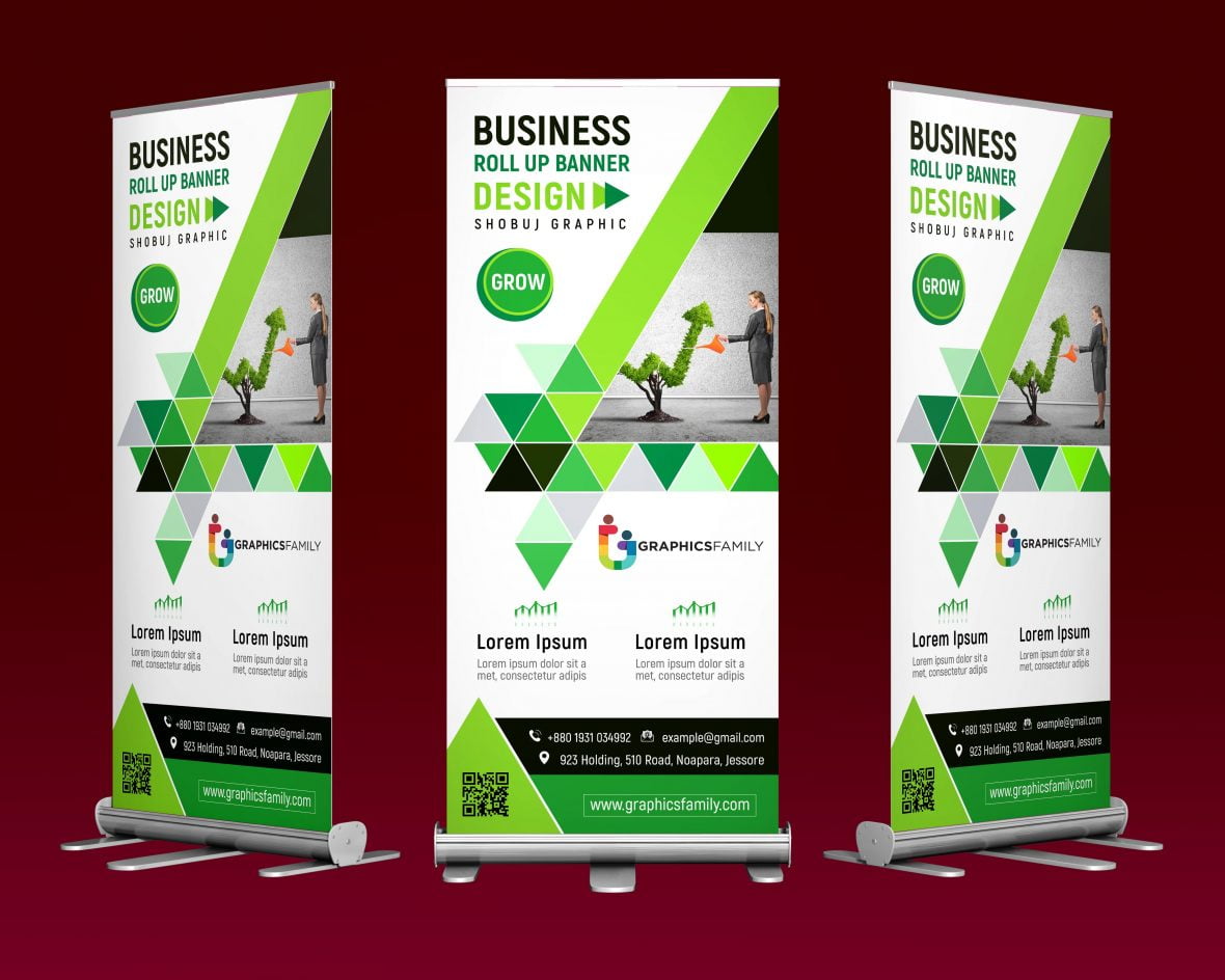 Modern Professional Business Roll Up Banner Design – GraphicsFamily