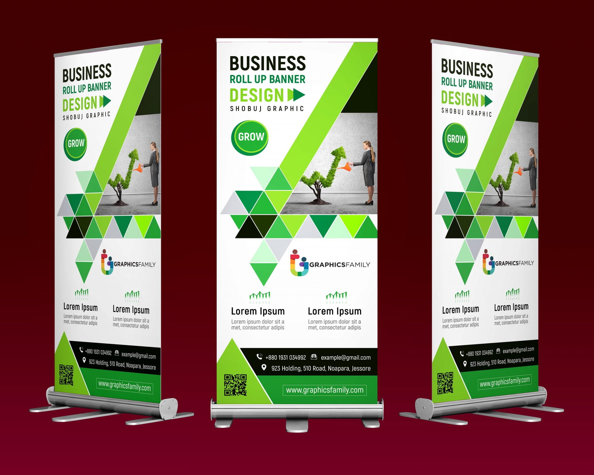 Modern Professional Business Roll Up Banner Design – GraphicsFamily