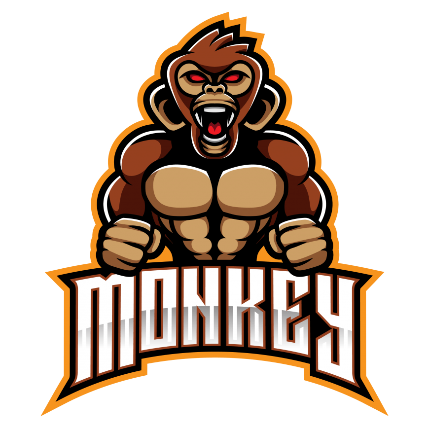 Monkey Esports Logo Design GraphicsFamily