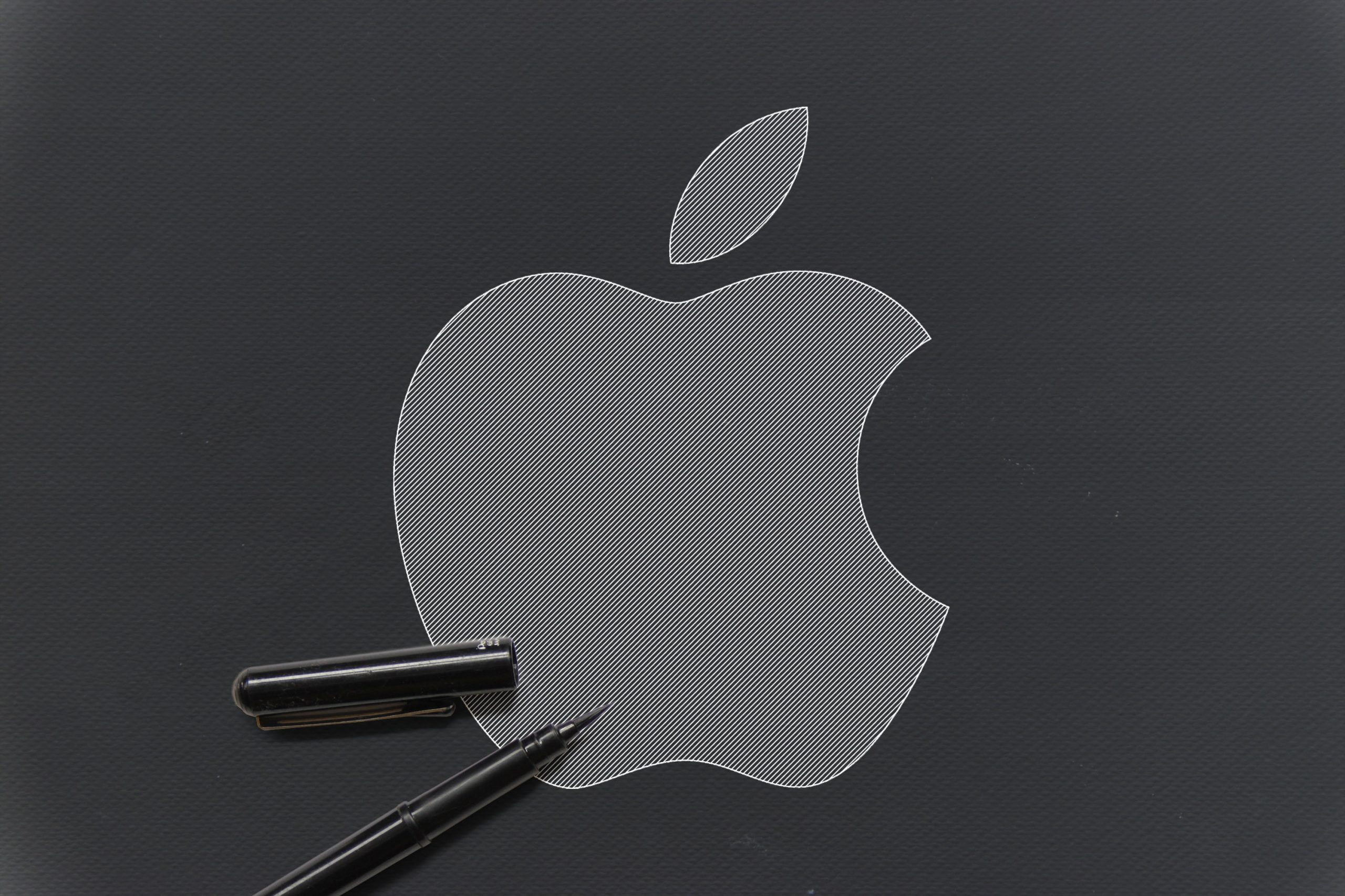 Outline Sketch logo Mockup Apple