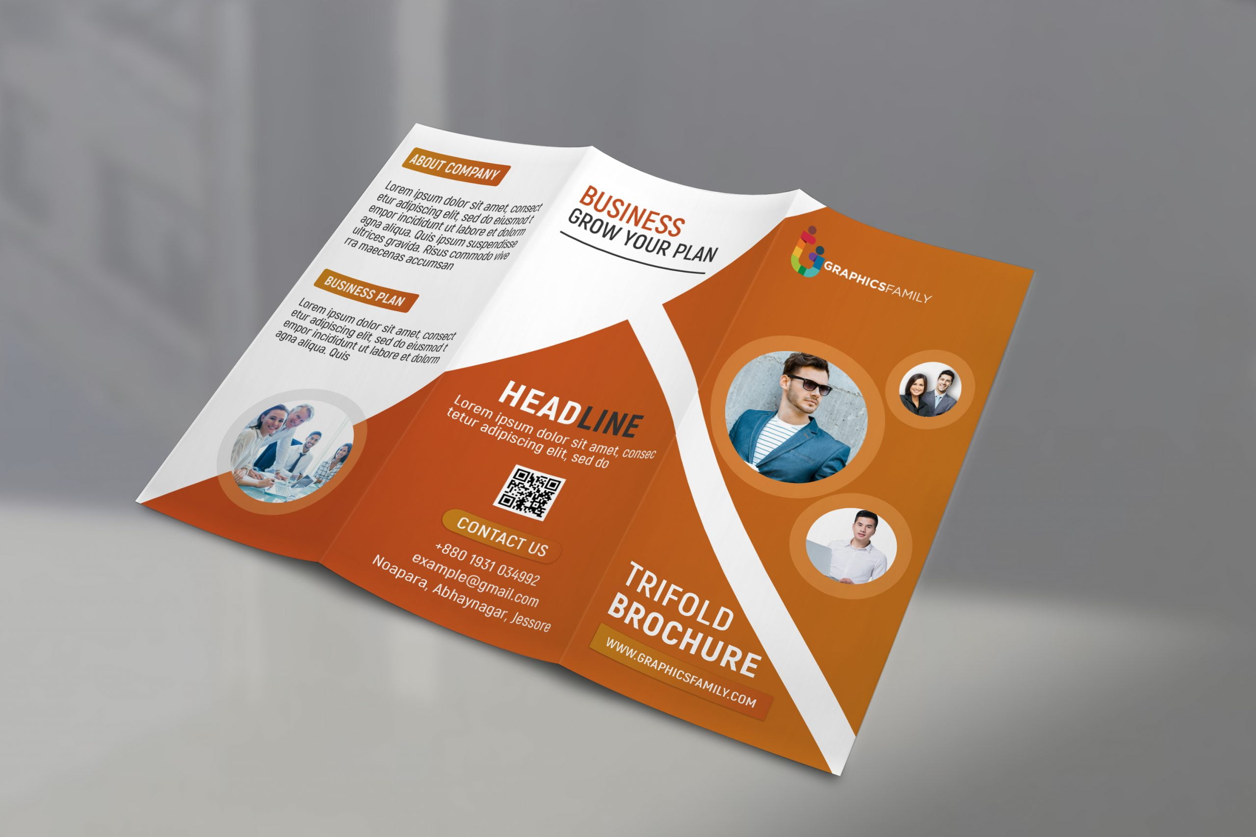 Professional Tri Fold Brochure Template GraphicsFamily