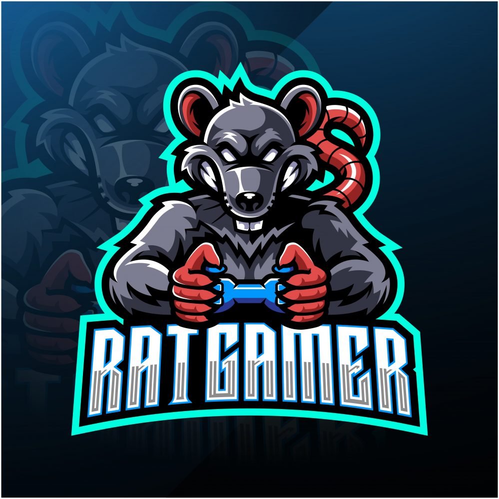 Rat Gamer Esports Mascot Logo
