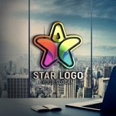 Star Person Logo Design PSD