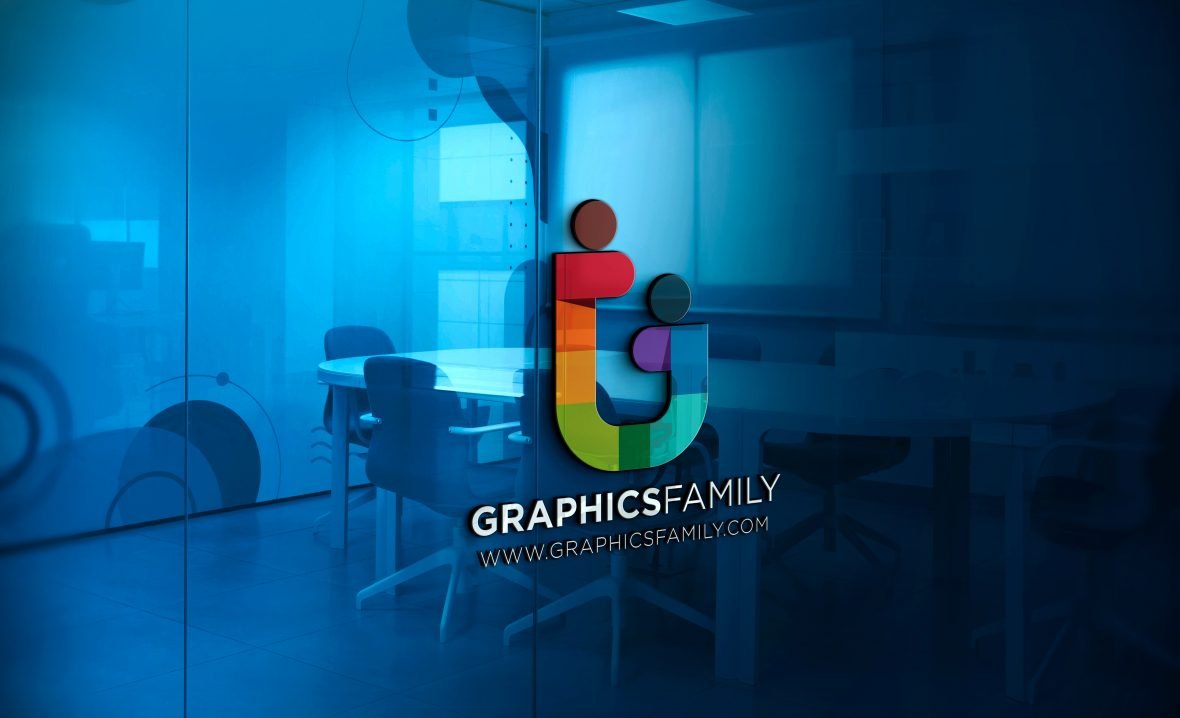 Download 3D Logo Mockup on Office Glass Wall - GraphicsFamily