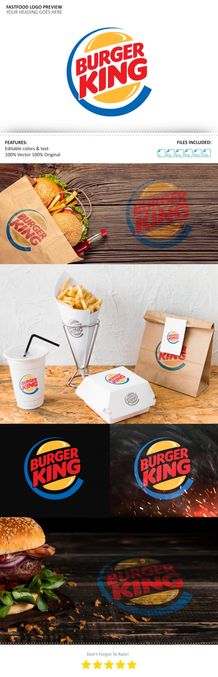 Burger King Fast Food Logo Mockup