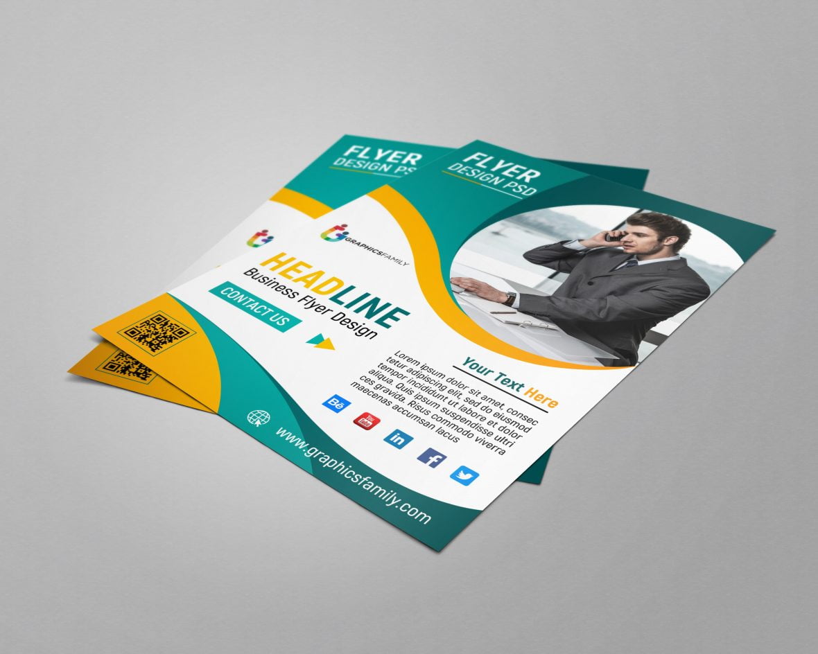 Business Flyer Template Design PSD – GraphicsFamily